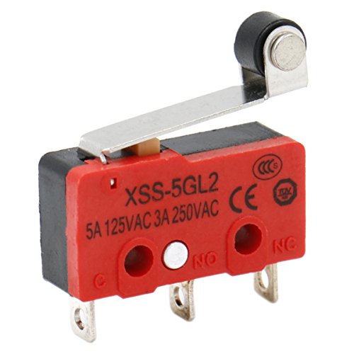 Heschen Mini-Mikroschalter XSS-5GL2 SPDT kurze Walze, 3-polig, 5 A, 125 V AC, 3 A, 250 V AC, CE & TüV, 2 Stück von Heschen