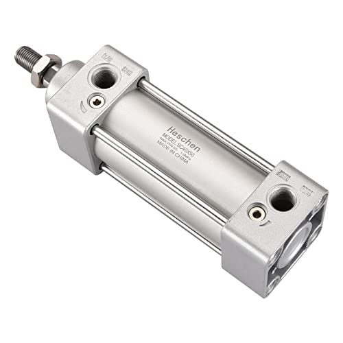 Heschen Pneumatischer Standard-Luftdruckzylinder, SC 40-50, PT1/4 Anschluss, 40mm Bohrung, 50mm Hub, Doppelt Wirkend von Heschen