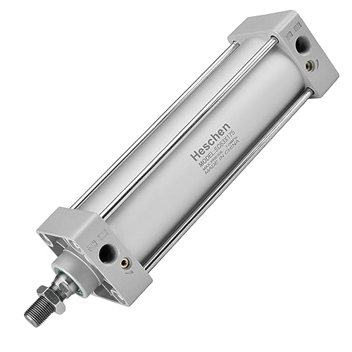 Heschen Pneumatischer Standard-Luftdruckzylinder, SC 63-175, PT3/8" Anschluss, 63mm Bohrung, 175mm Hub, Doppelt Wirkend von Heschen
