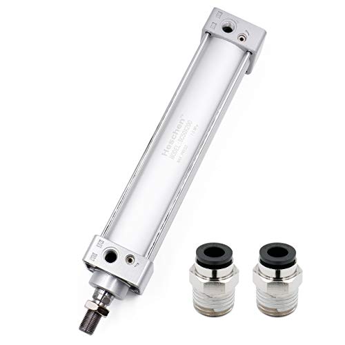 Heschen Pneumatischer Standard-Luftdruckzylinder, SC 50-200, PT1/4 Anschluss, 50mm Bohrung, 200mm Hub, Doppelt Wirkend Heschen Pneumatischer Standard-Luftdruckzylinder, SC 50-200, PT1/4 Anschluss, 50mm Bohrung, 200mm Hub, Doppelt Wirkend von Heschen