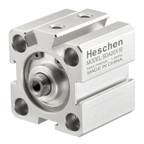 Heschen Pneumatischer kompakter Aluminium-Luftzylinder, SDA 20–10, Bohrung 20mm, Hub 10mm, M5-Portgröße, doppelt wirkend von Heschen