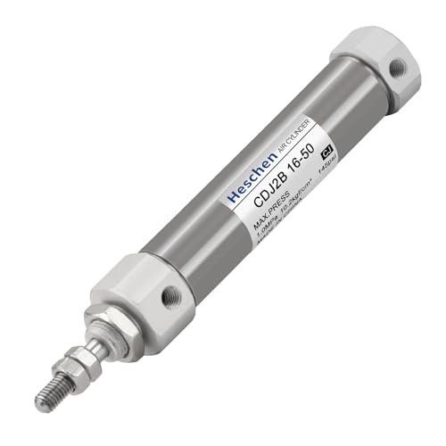 Heschen Pneumatischer schlanker Luftzylinder, CDJ2B 16-50, M5 Anschluss, 16mm Bohrung, 50mm Hub Heschen Pneumatischer schlanker Luftzylinder, CDJ2B 16-50, M5 Anschluss, 16mm Bohrung, 50mm Hub von Heschen