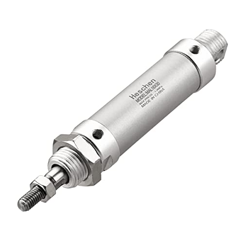 Heschen Pneumatischer schlanker Luftzylinder MAL 16–30 M5 Anschluss, 16 mm Bohrung, 30 mm Hub, doppelt wirkend. Heschen Pneumatischer schlanker Luftzylinder MAL 16–30 M5 Anschluss, 16 mm Bohrung, 30 mm Hub, doppelt wirkend. von Heschen