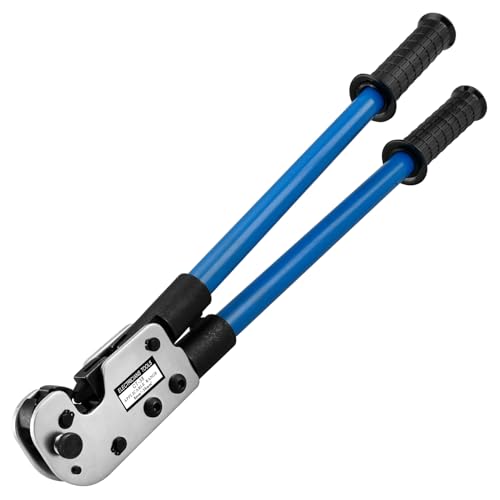 Heschen Ratschen-Crimpzange, CT-38, für 8–2 AWG (8–38 mm²) Kupfer-Ringklemmen, Handelektriker-Zange für Drahtklemmen-Crimpzange, Blau von Heschen
