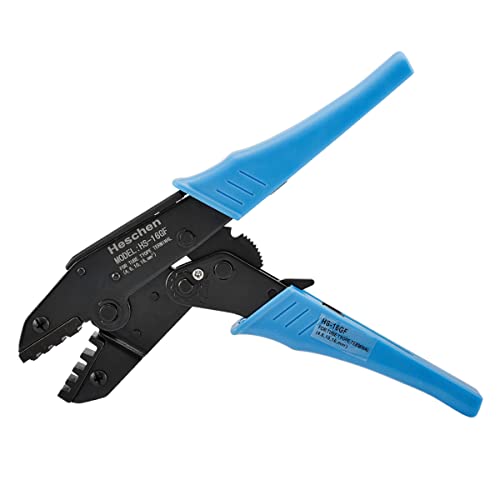 Heschen Ratschen-Crimpzange HS-16GF Isolierte Klemmen & Rohrverbinder Crimpwerkzeuge Verwendung für 4-16 mm² (11-5 AWG) Blau von Heschen