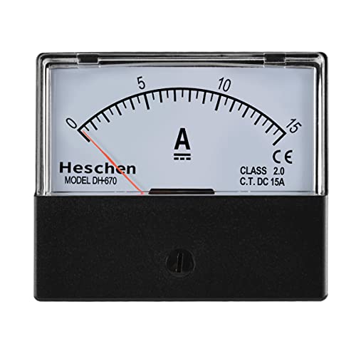 Heschen Rechteck Panel montiert Stromzähler Amperemeter Dh-670 DC 0-15A Klasse 2.0 von Heschen