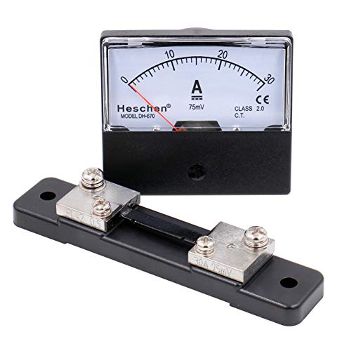 Heschen Rechteck-Panel montiert Stromzähler Amperemeter Tester DH-670 DC 0-30A Klasse 2,0 mit Shunt von Heschen