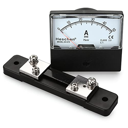 Heschen Rechteck-Panel montiert Stromzähler Amperemeter Tester DH-670 DC 0-50A Klasse 2,0 mit Shunt von Heschen