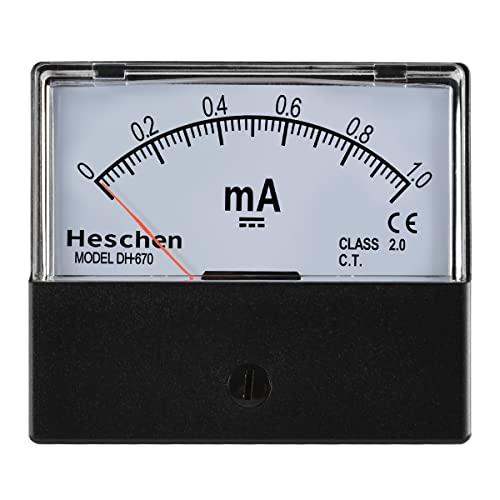 Heschen Rechteckiger Stromzähler, Amperemeter, DH-670, DC 0-1 mA, Klasse 2.0, CE-gelistet von Heschen