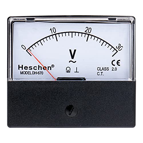 Heschen Rechteckiges Voltmeter Analog Panel Volt Voltmeter 670 Stil AC 0–30 V Klasse 2,5 Heschen Rechteckiges Voltmeter Analog Panel Volt Voltmeter 670 Stil AC 0–30 V Klasse 2,5 von Heschen