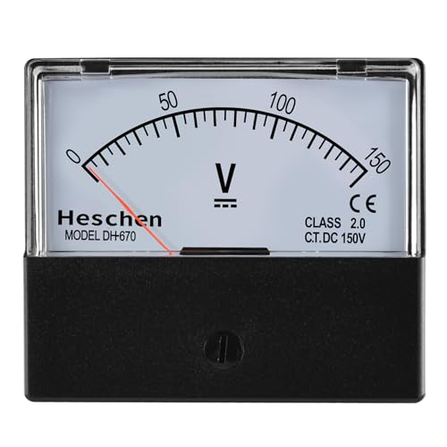 Heschen Rechteckiges Voltmeter analoges Panel Volt Spannungsmesser DH-670 DC 0-150V Klasse 2,0 von Heschen