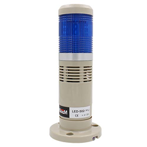 Heschen Signalleuchte Turm Stapel Licht 24V DC Industrie Buzzer Blau LED Alarm Warnlicht Blitzlicht von Heschen