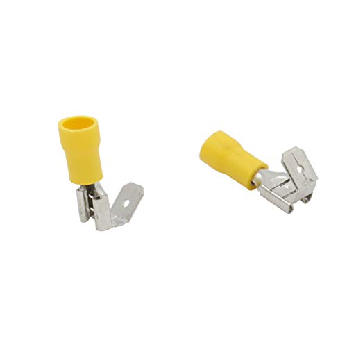 Heschen Stecker Multistapeltrenner Spaten Crimpklemme, PBDD5.5-250, gelb, 100 Stück von Heschen