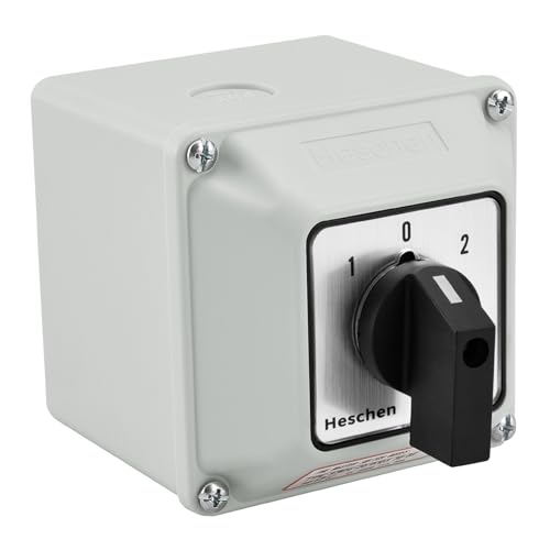 Heschen Universal Rotary Cam Selector Wechsler Schalter, SZW26-20/D303.3D-BX, 660V 20A, 3 Position, 3 Phasen 12 Klemmen, CE, mit Master Switch Außenbox LW28-20/4 (größere Kiste) von Heschen