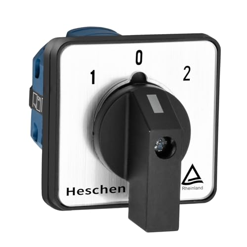 Heschen, Universal-Nockenschalter, Drehschalter, Wechselschalter SZW26-20/D202,2, Ui 660V, Ie 20A, 3 Positionen (An-Aus-An), 2 Phasen, 8 Klemmen, CE von Heschen