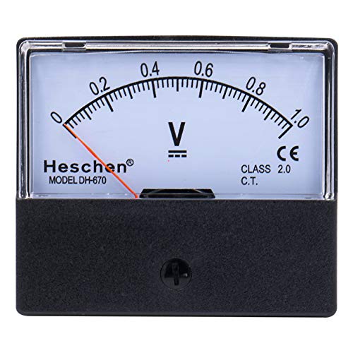 Heschen Voltmeter, rechteckig, analoge Anzeige, Volt-Spannungsmesser, 670 Stil, Gleichstrom 0-1 V, Klasse 2.0 Heschen Voltmeter, rechteckig, analoge Anzeige, Volt-Spannungsmesser, 670 Stil, Gleichstrom 0-1 V, Klasse 2.0 von Heschen