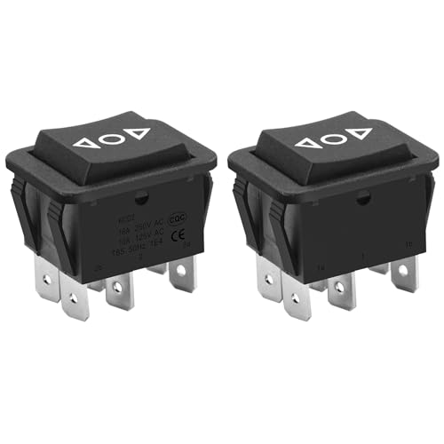 Heschen Wipptaster 16A 250VAC EIN-AUS-EIN Momentan DPDT 6 Klemmen Schwarz 2Pack Heschen Wipptaster 16A 250VAC EIN-AUS-EIN Momentan DPDT 6 Klemmen Schwarz 2Pack von Heschen
