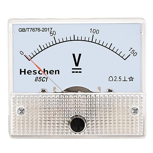 Voltmeter 85C1-150V von Heschen - 150 V, rechteckig, mit Montageblende, Spannungsmesser, Prüfgerät, DC 0–150 V, Genauigkeitsklasse 2,5, weiß von Heschen