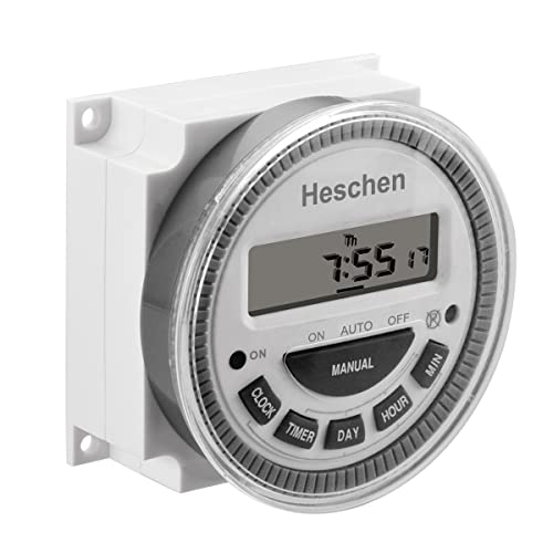 Heschen CN304 – Digitale Zeitschaltuhr mit LCD-Display, ganze Woche programmierbar, AC 200-250 V, 16 A, 5-polig Heschen CN304 – Digitale Zeitschaltuhr mit LCD-Display, ganze Woche programmierbar, AC 200-250 V, 16 A, 5-polig von Heschen