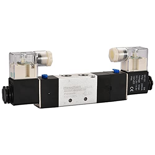 Heschen Elektrisches pneumatisches Magnetventil, 4V230–08C, 12VDC, PT1/4, 5-Wege, 3 Positionen, CE von Heschen