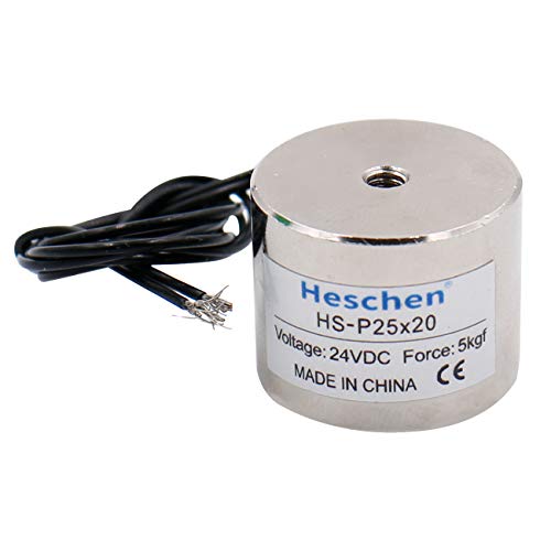 Heschen Elektromagnet-Magnet P25/20, Außendurchmesser: 25 mm, DC 24 V, 5 kg von Heschen