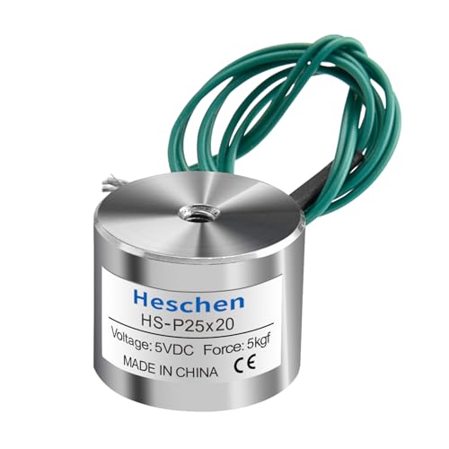 Heschen Elektromagnet-Magnetmagnet, P25/20, OD 25 mm, DC 5 V, 5 kg von Heschen