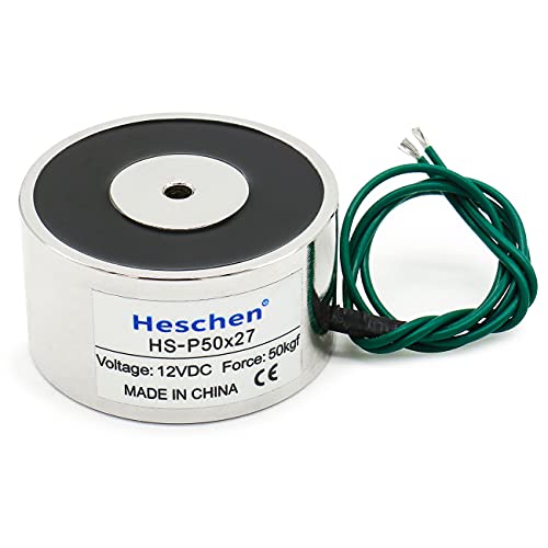 Heschen Elektromagnet P50/27, Außendurchmesser: 50 mm, DC 12 V, 50 kg von Heschen