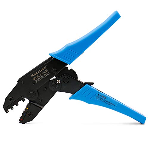 Heschen Ratschen-Crimpzange LY-03C Isolierte Klemmen Crimpwerkzeuge Verwendung für 0,5-6 mm² (20-10 AWG) Blau von Heschen