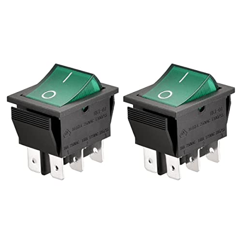 Heschen Kippschalter ON-OFF DPDT 6 Terminals grünes Licht beleuchtet 16A 250VAC 2Pack Heschen Kippschalter ON-OFF DPDT 6 Terminals grünes Licht beleuchtet 16A 250VAC 2Pack von Heschen