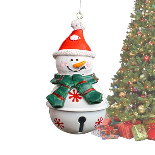 Weihnachts-Jingle Bells | Sternausschnitt Elch Schneemann Weihnachtsmann Bunte Schlittenglocke Ornament für Weihnachtsbaum - Harzfiguren, Glockenanhänger für Weihnachten, Feiertage, Kamin, Heshi von Heshi