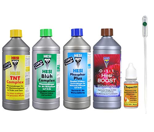 Hesi Hest Starter Set Medium TNT + Blüh Complex + Phosphor Plus + Boost je 1-Liter Box Kit + 10-ml Super-VIT Hesi Hest Starter Set Medium TNT + Blüh Complex + Phosphor Plus + Boost je 1-Liter Box Kit + 10-ml Super-VIT von Hesi