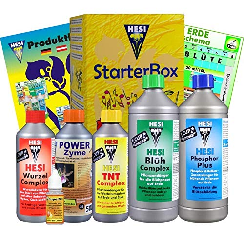 Hesi Starterbox Erde: Dnger Set fr grne Topfpflanzen, Blhpflanzen und Orchideen von Hesi