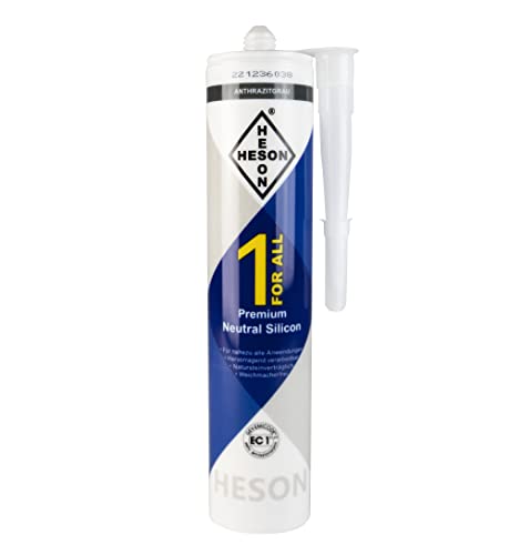Heson Silikon ONE FOR ALL Anthrazitgrau Silikonkartusche 310 ml UV- und witterungsresistent von Heson