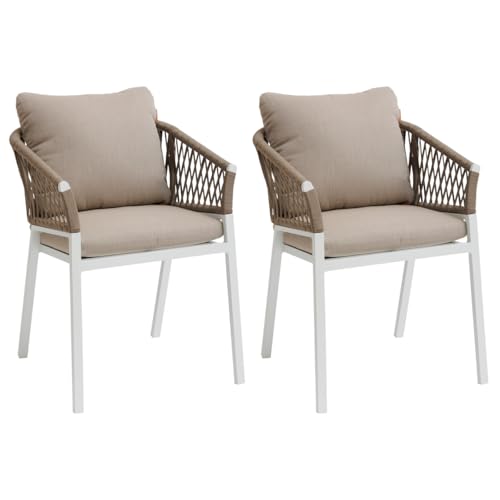 Hespéride - Set mit 2 Gartensesseln Oriengo Taupe & Weiß - Taupe/Weiß Hespéride - Set mit 2 Gartensesseln Oriengo Taupe & Weiß - Taupe/Weiß von Hespéride