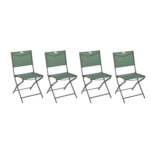 Hespéride - 4er-Set klappbare Gartenstühle Modula in Olivgrün und Graphitgrau - Olivengrün/Graphit von Hespéride
