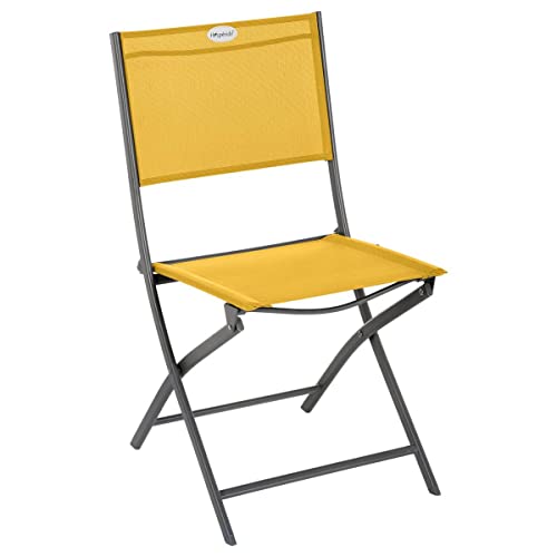 Hespéride - 4er-Set klappbare Gartenstühle Modula in Senfgelb und Graphitgrau - Senf/Graphitgelb Hespéride - 4er-Set klappbare Gartenstühle Modula in Senfgelb und Graphitgrau - Senf/Graphitgelb von Hespéride