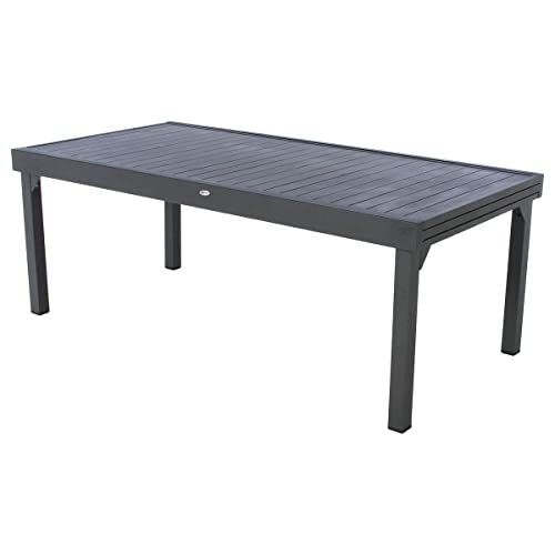 Hespéride - Ausziehbarer Gartentisch Piazza in Graphitgrau - 12 Plätze - Graphit von Hespéride