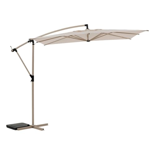 Hespéride - Freistehender quadratischer Sonnenschirm Manoa ton & weizen 2,5 x 2,5m aus Aluminium Stahl und Polyester von Hespéride