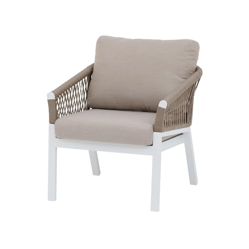 Hespéride - Garten-Lounge-Sessel Oriengo Taupe & Weiß - Taupe/Weiß von Hespéride