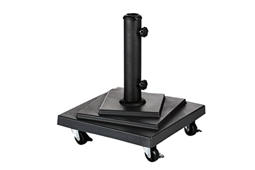Hespéride - Quadratischer Sonnenschirmständer mit Rädern Schwarz - 15 kg - Schwarz von Hespéride