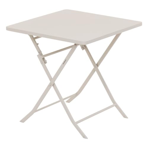 Hespéride - Quadratischer klappbarer Gartentisch Greensboro Lehmfarben - 2 Plätze - epoxidbeschichteter Stahl - verstärkte Rostschutzbehandlung - Ton Hespéride - Quadratischer klappbarer Gartentisch Greensboro Lehmfarben - 2 Plätze - epoxidbeschichteter Stahl - verstärkte Rostschutzbehandlung - Ton von Hespéride
