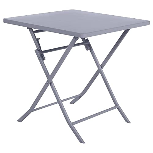 Hespéride - Quadratischer klappbarer Gartentisch Greensboro Quarzgrau - 2 Plätze - Quarzgrau von Hespéride