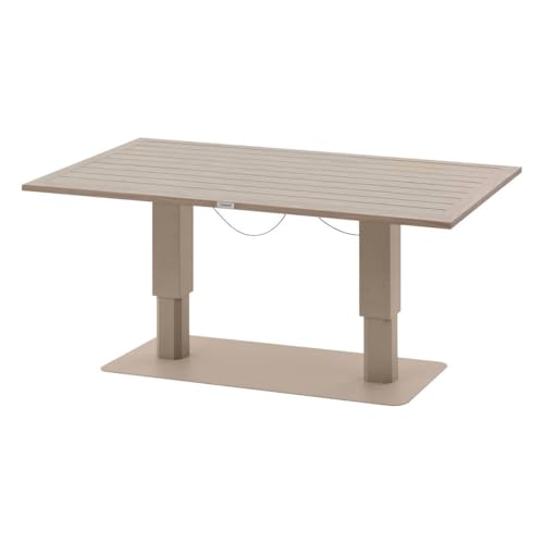 Hespéride - Rechteckiger aufklappbarer gartentisch salimia ton & leinen 150 x 80 x 69cm aus Aluminium von Hespéride