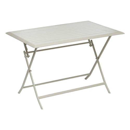 Hespéride - Rechteckiger klappbarer Gartentisch Azua Lehmfarben - 4 Plätze - epoxidbeschichtetes Aluminium - Ton von Hespéride