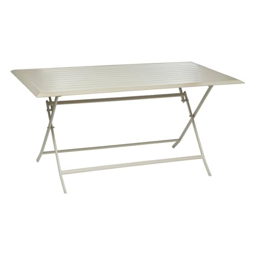 Hespéride - Rechteckiger klappbarer Gartentisch Azua Lehmfarben - 6 Plätze - epoxidbeschichtetes Aluminium - Ton von Hespéride