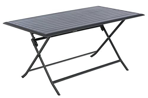 Hespéride - Rechteckiger klappbarer Gartentisch Azua in Graphitgrau - 6 Plätze - Graphitgrau von Hespéride