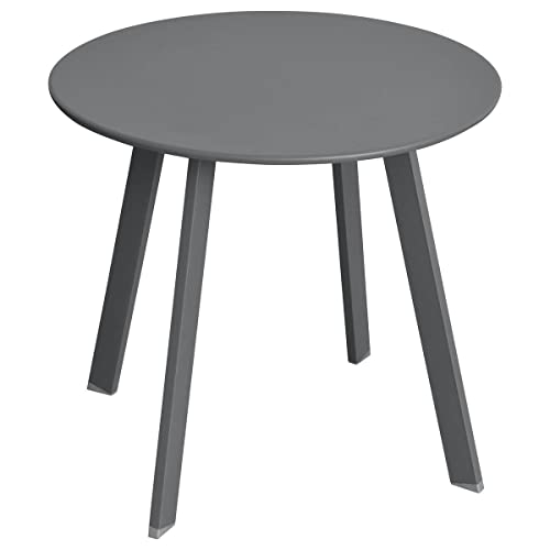 Hespéride - Runder Gartenbeistelltisch Saona in mattem Graphitgrau - 50 × 45 cm - Graphitgrau von Hespéride