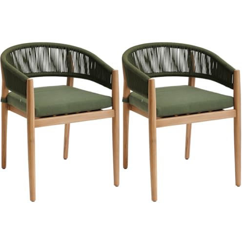 Hespéride - Set mit 2 Gartensesseln Tevio Olivengrün - Olivengrün von Hespéride