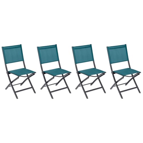 Hespéride - Set mit 4 klappbaren Gartenstühlen Essentia Entenblau & Graphit - Entenblau/Graphit Hespéride - Set mit 4 klappbaren Gartenstühlen Essentia Entenblau & Graphit - Entenblau/Graphit von Hespéride