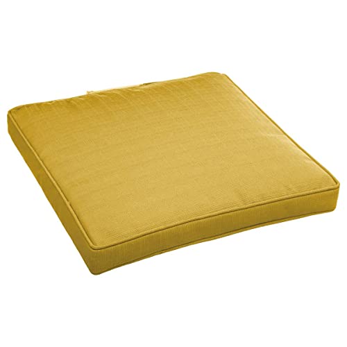 Hespéride - Stuhlkissen mit Klettverschluss Korai Senfgelb - 40 × 40 × 4 cm - Senfgelb von Hespéride